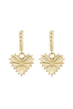 Gold & Diamond Agape Heart Earrings