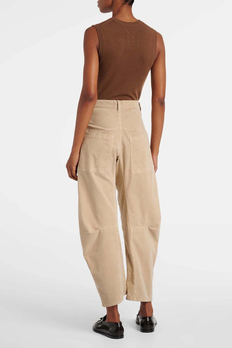 Shon Mid-Rise Corduroy Tapered Pants