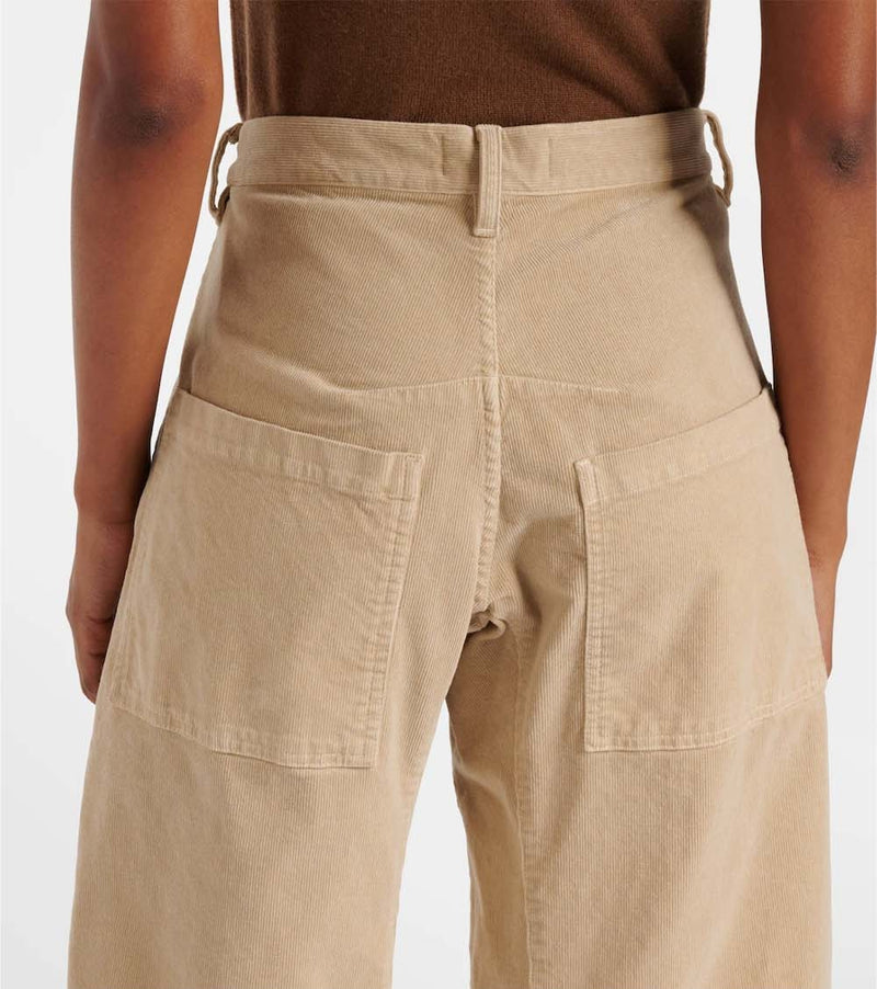 Shon Mid-Rise Corduroy Tapered Pants