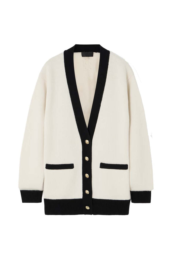 Neshat Oversized Two-Tone Cashmere Cardigan