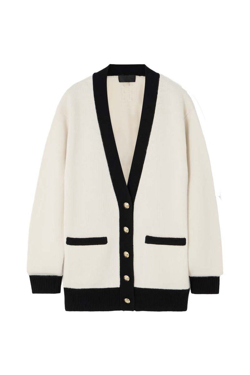 Neshat Oversized Two-Tone Cashmere Cardigan