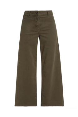 Megan Cotton-Blend Twill Wide-Leg Pants