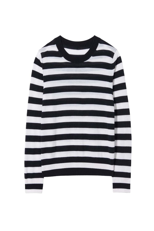 Meir Striped Wool and Silk Knit Top