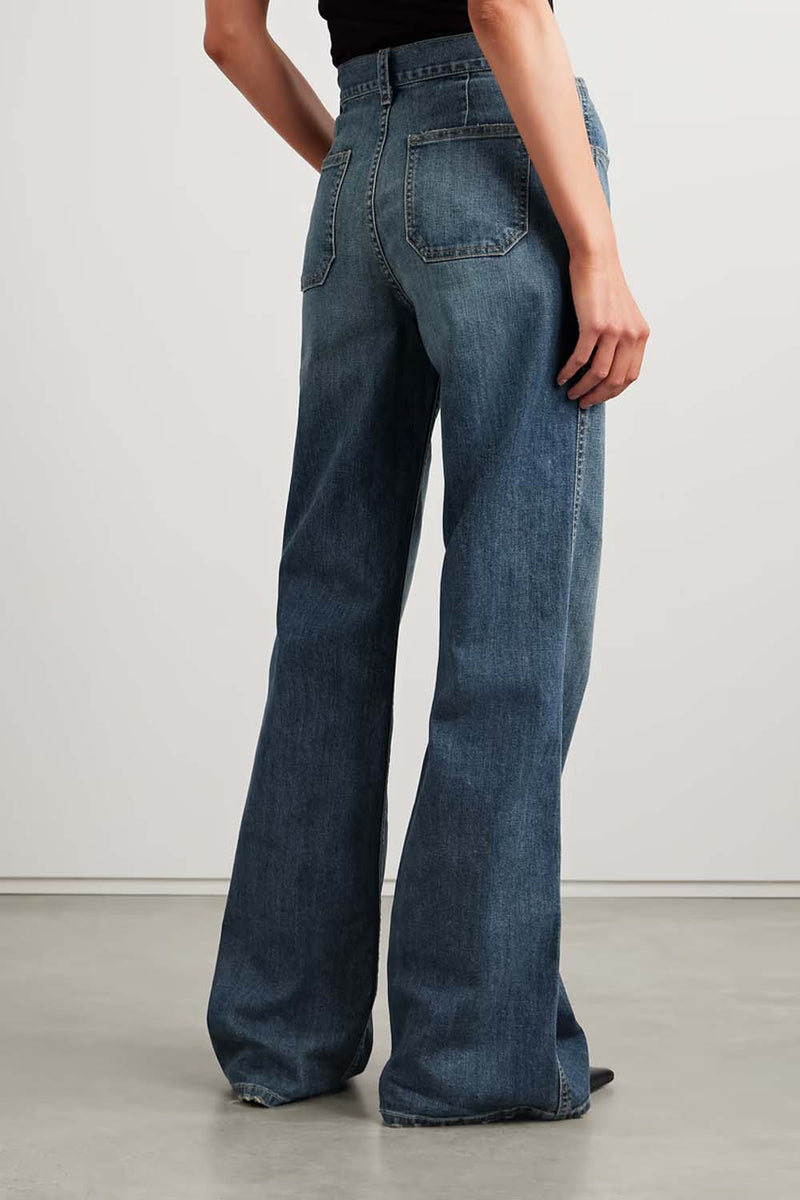 Terrell Frayed High-Rise Straight-Leg Jeans