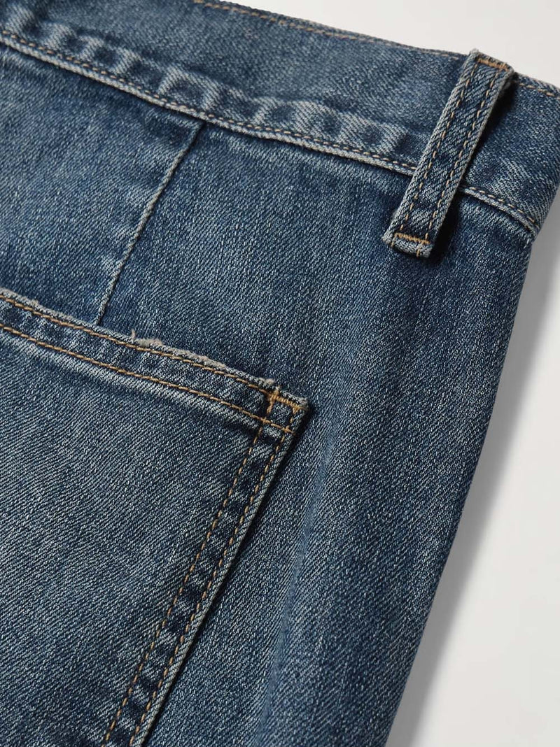 Terrell Frayed High-Rise Straight-Leg Jeans