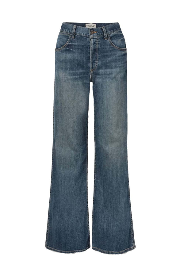 Terrell Frayed High-Rise Straight-Leg Jeans