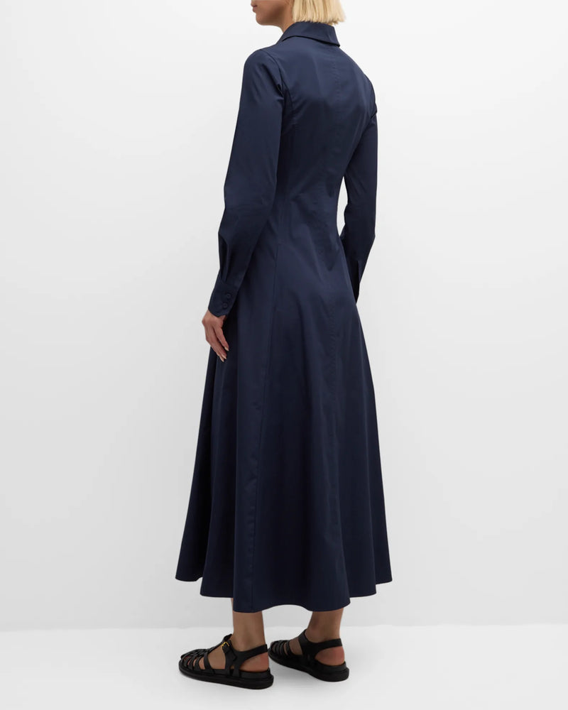 Eugene Pleated Cotton-Poplin Maxi Shirt Dress