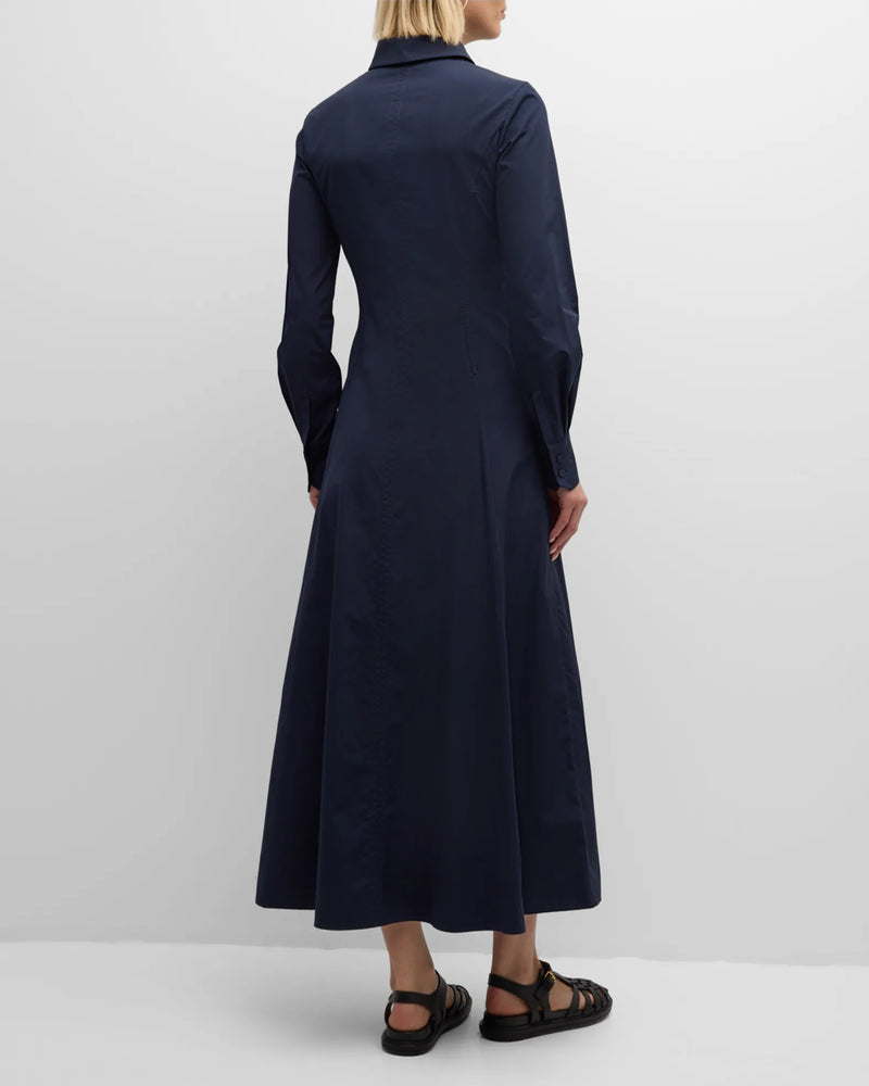 Eugene Pleated Cotton-Poplin Maxi Shirt Dress