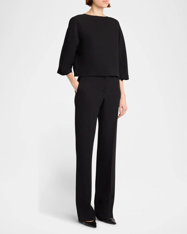 Selvie Straight-Leg Silk Trouser