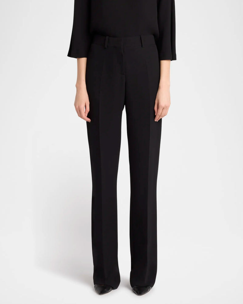 Selvie Straight-Leg Silk Trouser