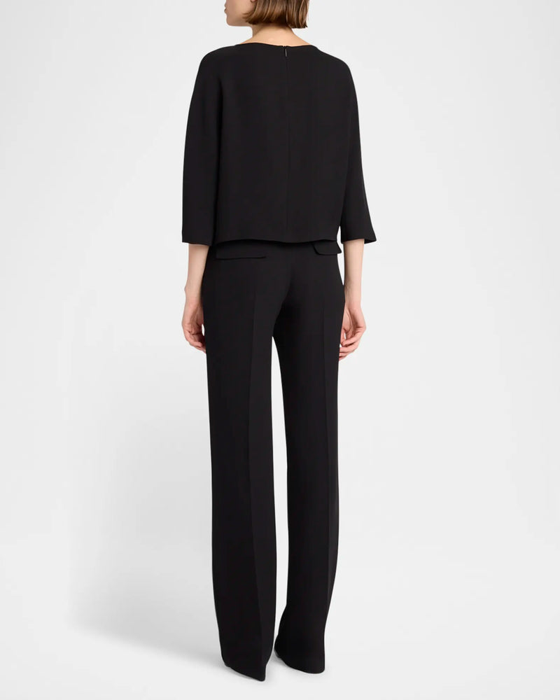 Selvie Straight-Leg Silk Trouser