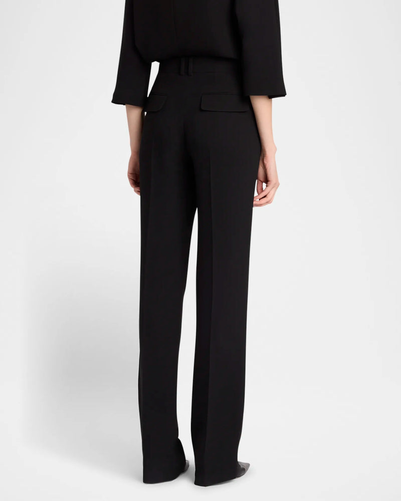 Selvie Straight-Leg Silk Trouser