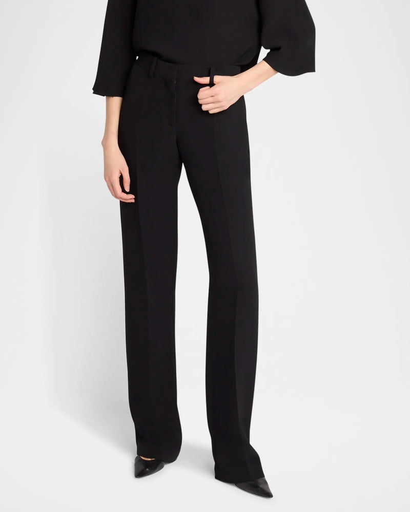 Selvie Straight-Leg Silk Trouser