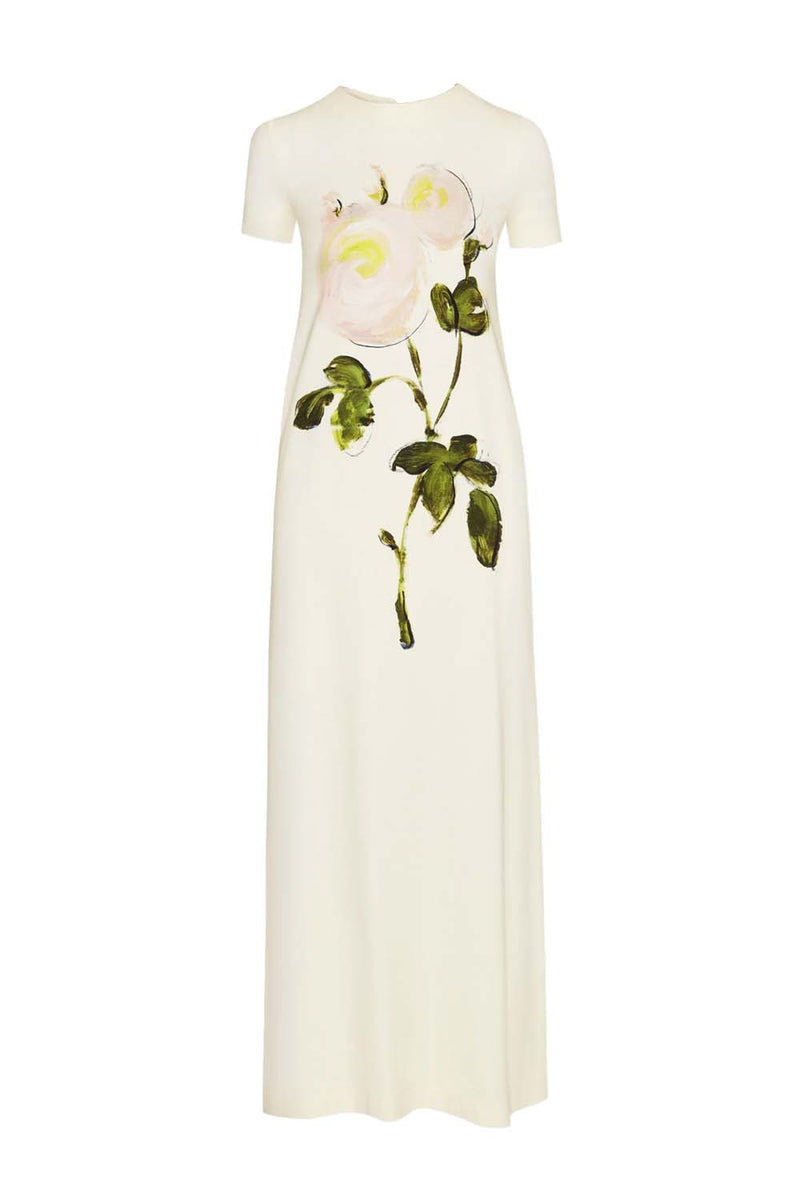 Painted Roses Jersey Maxi Dress