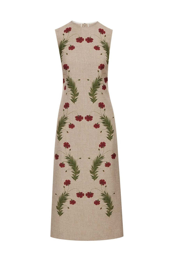 Marbled Carnation Canvas Pencil Dress