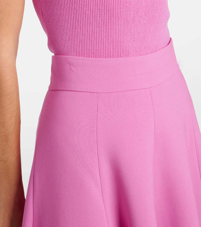 High-Rise Wool-Blend Midi Skirt