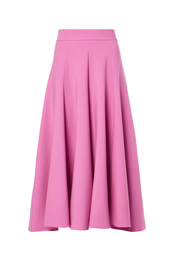 High-Rise Wool-Blend Midi Skirt