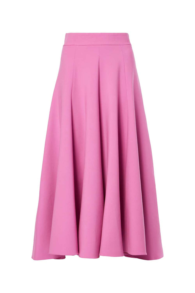 High-Rise Wool-Blend Midi Skirt