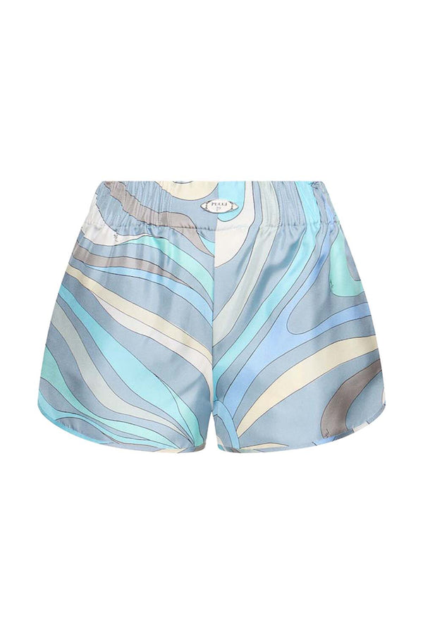 Marmo-Print Silk-Twill Shorts