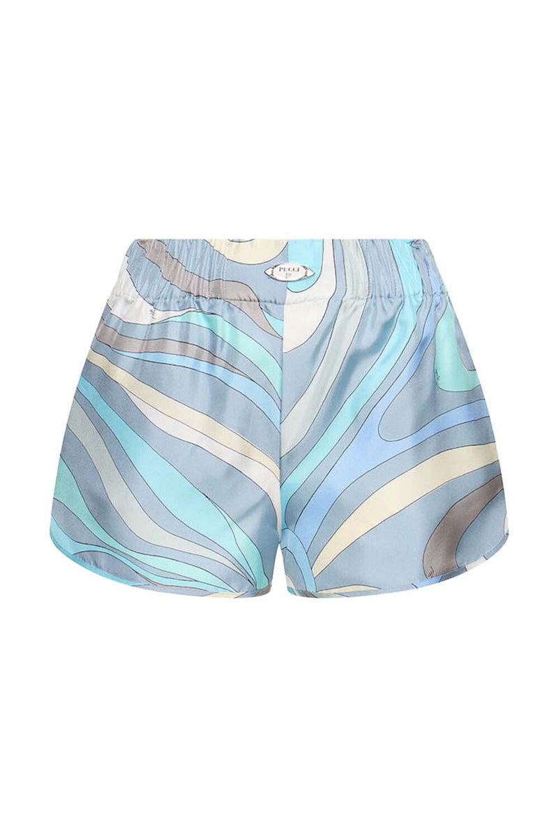 Marmo-Print Silk-Twill Shorts