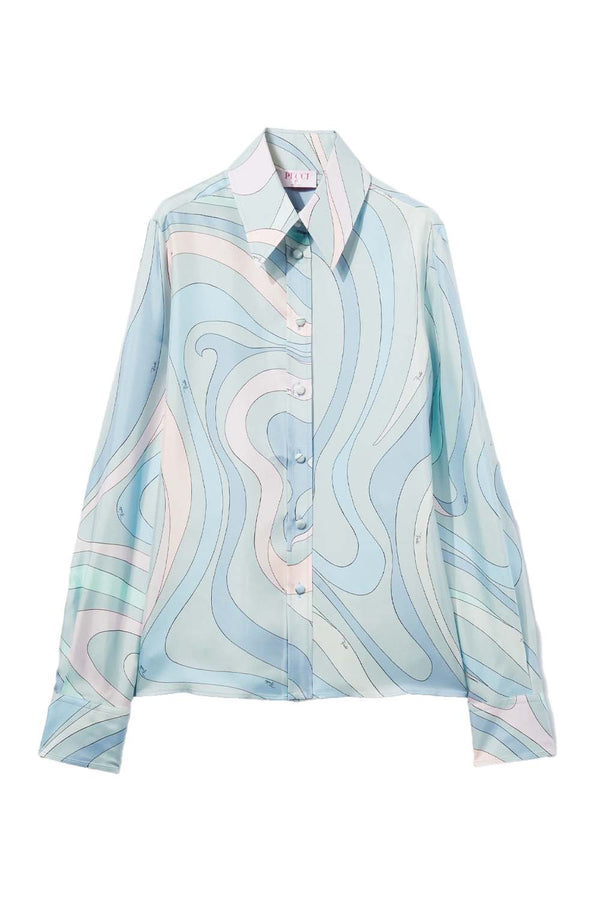 Marmo-Print Silk-Twill Shirt