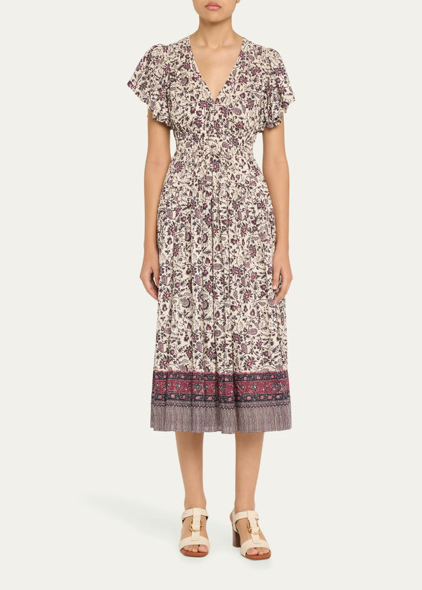 Lyria Cotton Printed Midi Dress