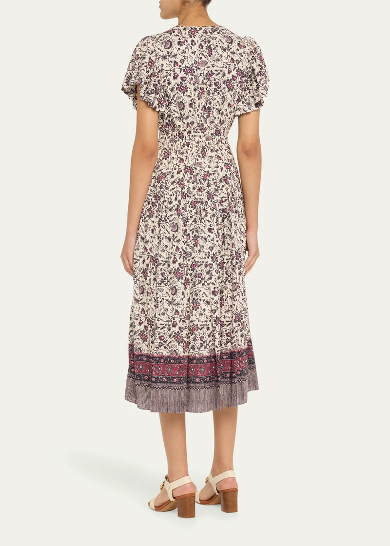 Lyria Cotton Printed Midi Dress