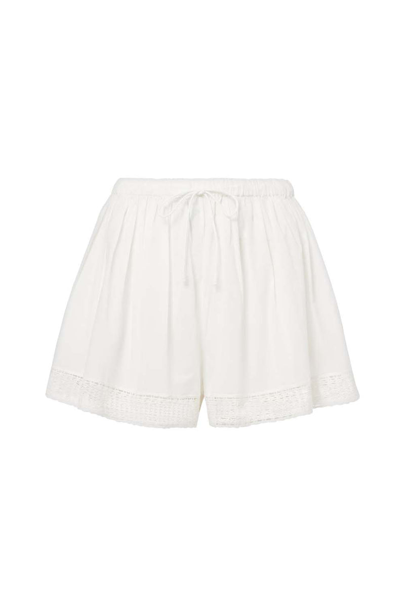 Isla Crochet-Trimmed Cotton Shorts