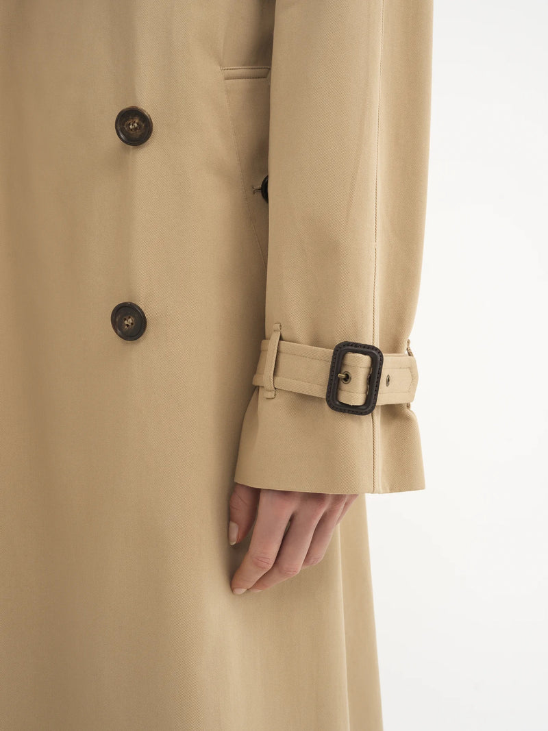 Organic Cotton-Gabardine Trench Coat with Cape