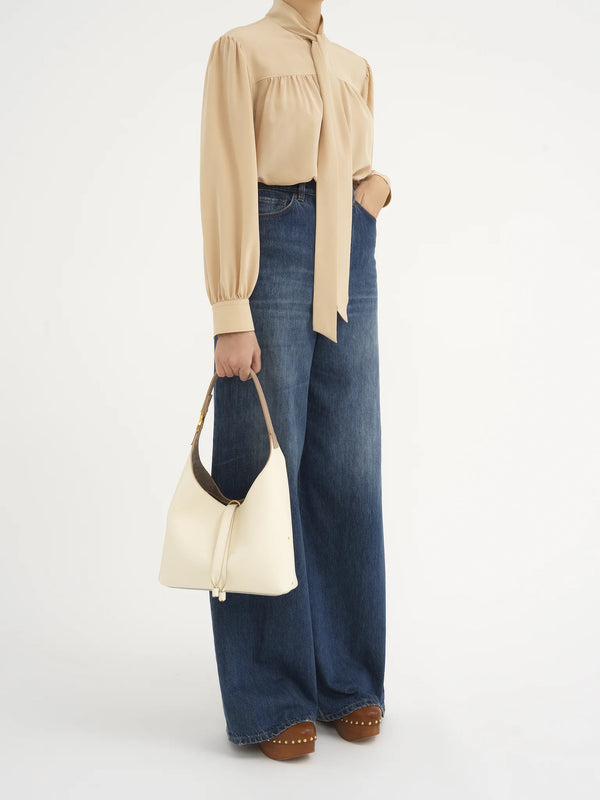 Marcie Small Leather Hobo Bag