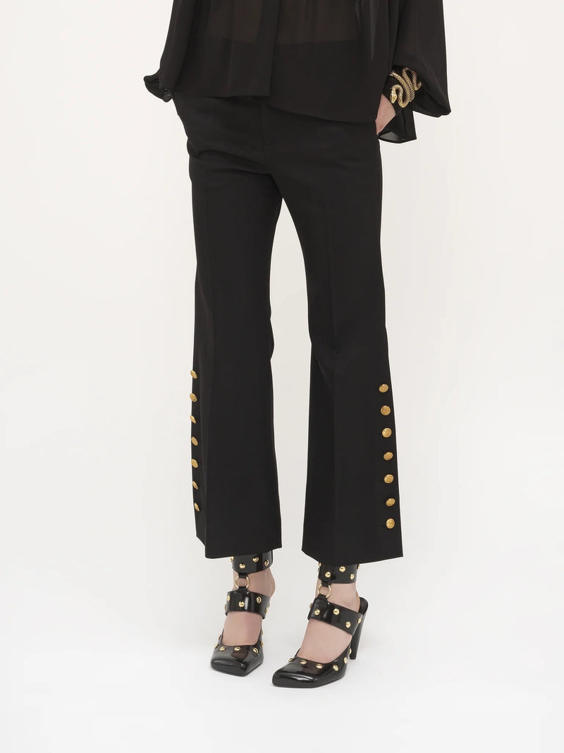 Button Detail Cropped Trouser