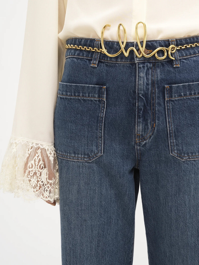 Cropped High-Rise Bootcut Jeans