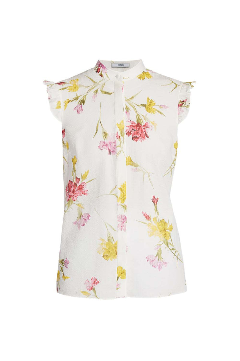 Sleeveless Floral Print Shirt