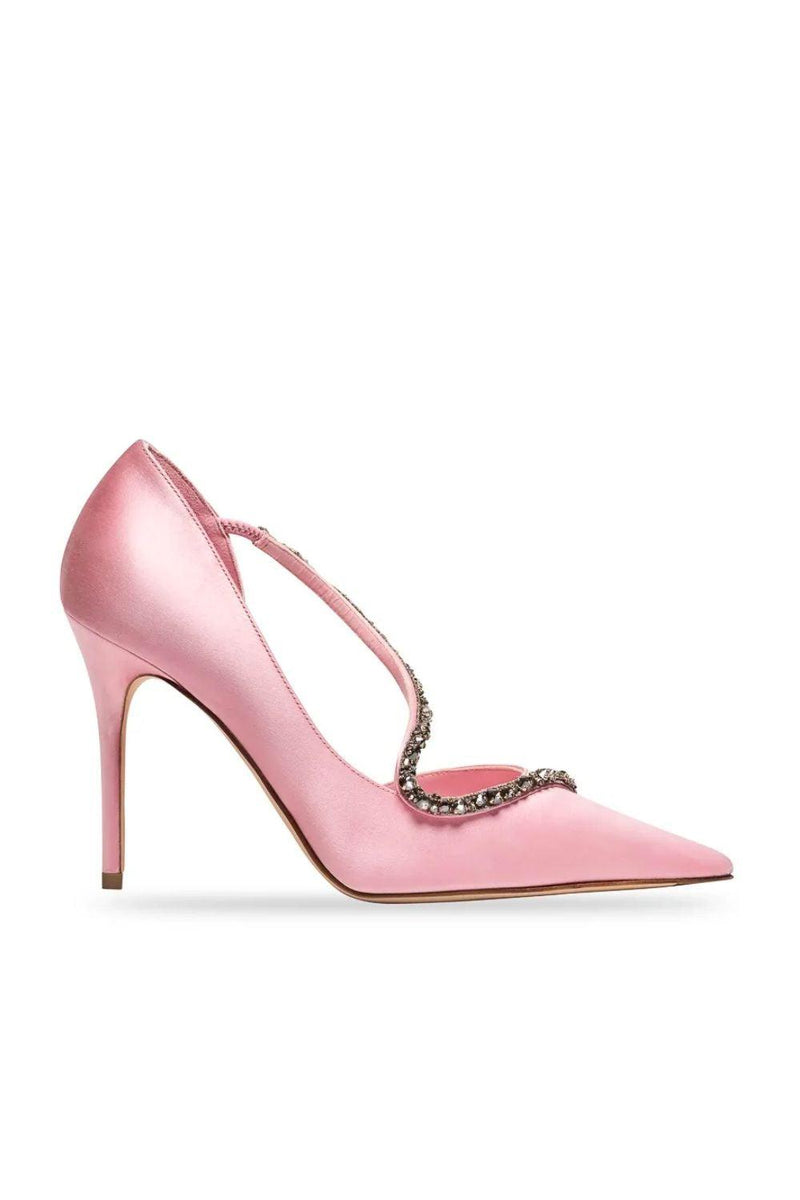 Women Pink Velvet Pumps High Heels Sandals
