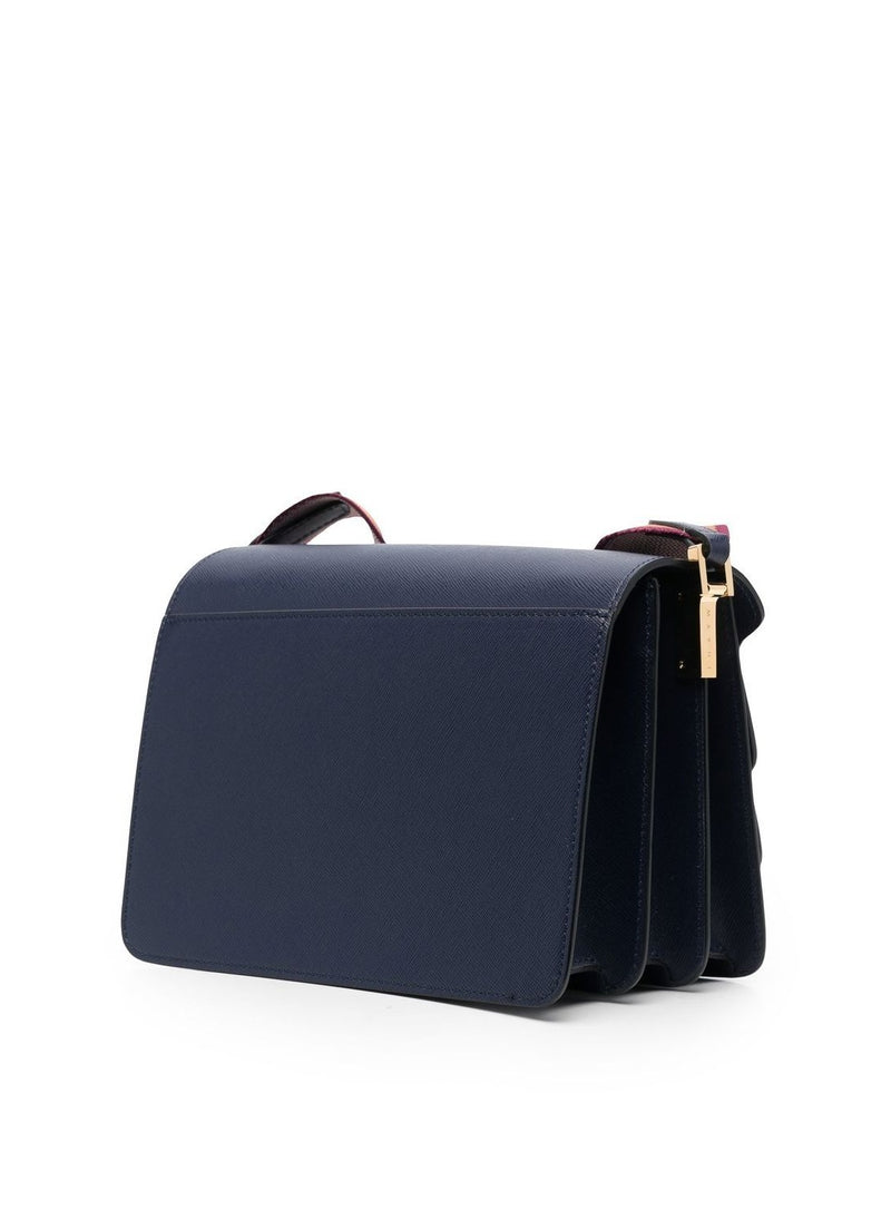 Marni Blue Leather Medium Flap Trunk Shoulder Bag Marni